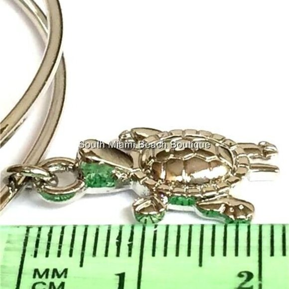 Turtle Charm Bracelet Silver Plated Beach Island Wire Nautical Island Sea Life - Picture 10 of 10